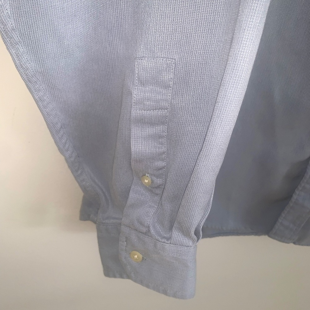 Light Blue Ribbed Button Up - Picture 4 of 8